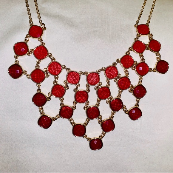 Ruby Ombré Statement Necklace - Picture 2 of 3